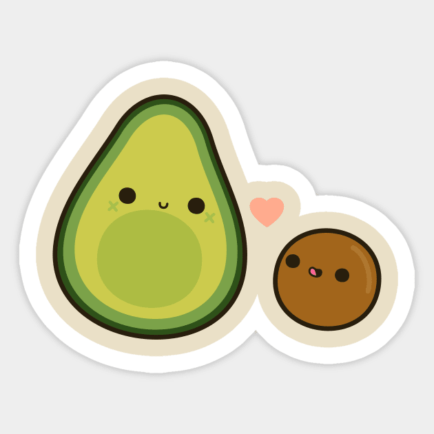 Cute avocado and stone Sticker by peppermintpopuk